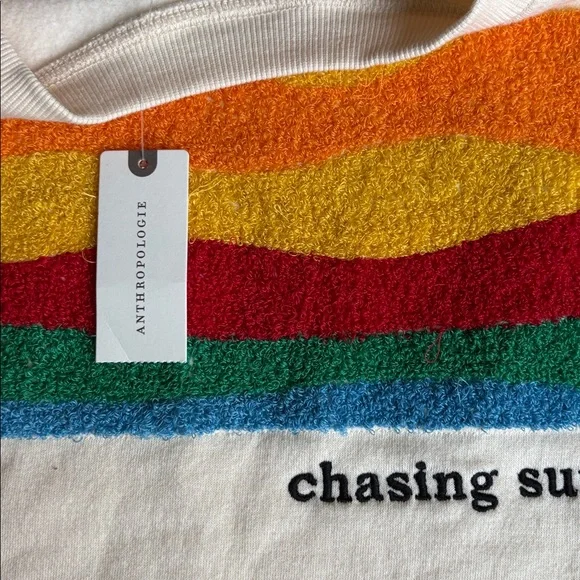 Celandine S/M Chasing Sunsets Cream Graphic Oversized Sweatshirt - Picture 4 of 5